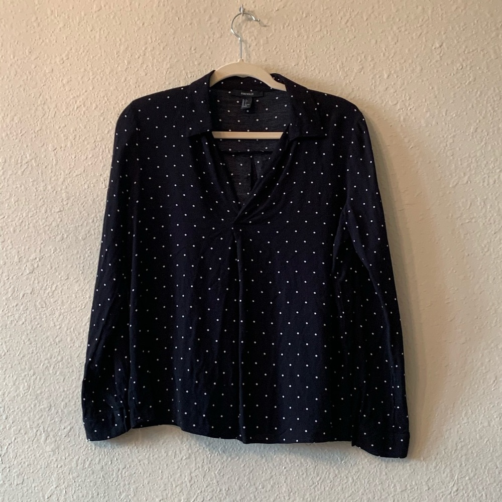 Forever 21 Black polka dot blouse